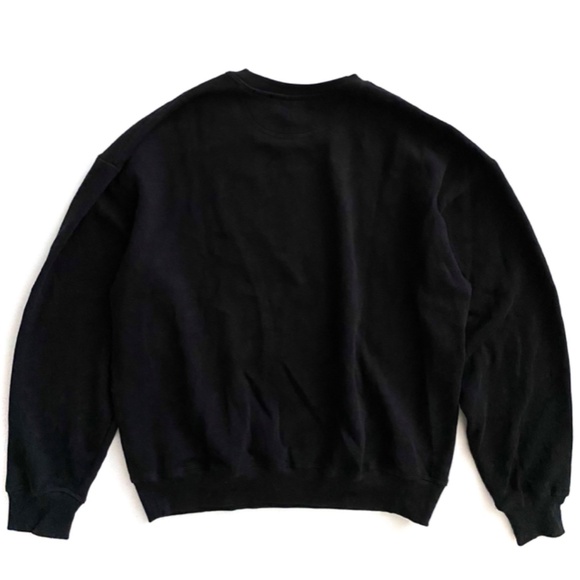 PINK Victoria's Secret Sweatshirt Sweater Fleece Black Pullover Crewneck Nwt M - Picture 3 of 3